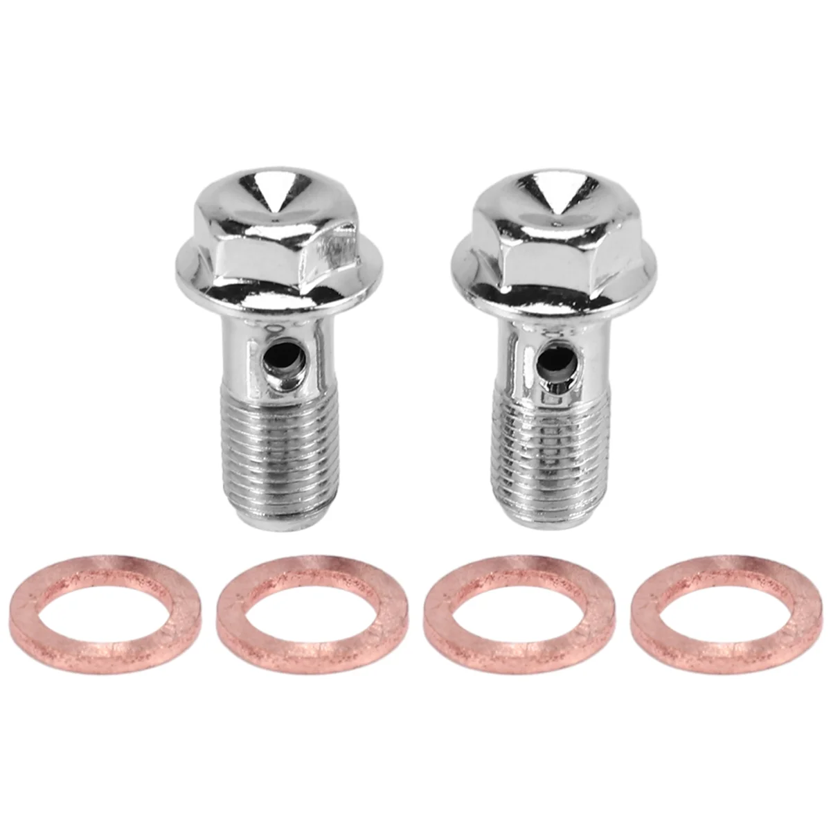 Motocicleta Freio inoxidável Banjo Bolt, Pinça Cilindro Mestre, M10 x 1.0mm, 2 Pcs