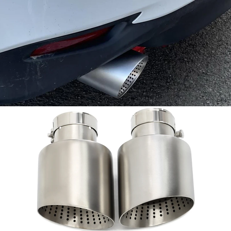 1 Pcs Matte Stainless Steel Car Exhaust Tip System Pipe Universal Exhaust Tip For VW GTI MK7 Golf7 Nozzle 60MM 63mm Muffler Tip