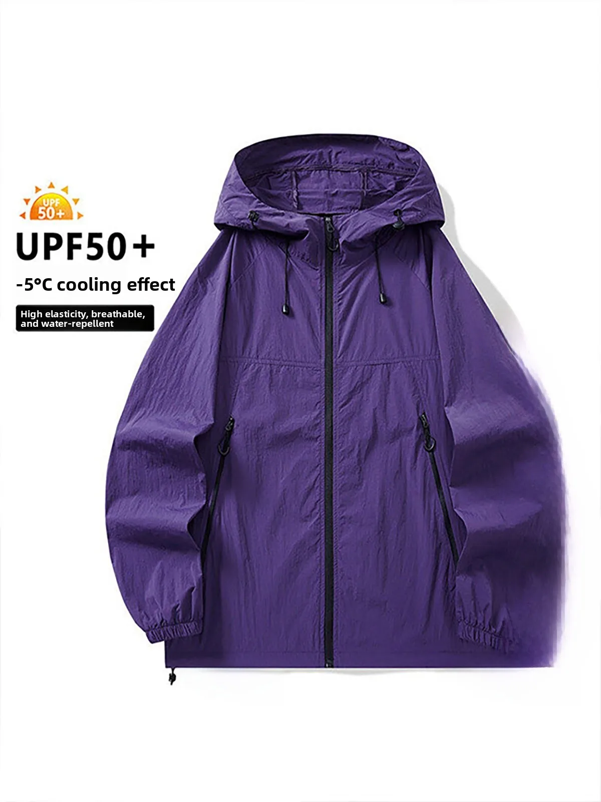 Lightweight Blue Cleanfit Men's Summer Outdoor Cycling Jacket Thin Model Breathable Sun Protection Casual Style Zipper Closure
