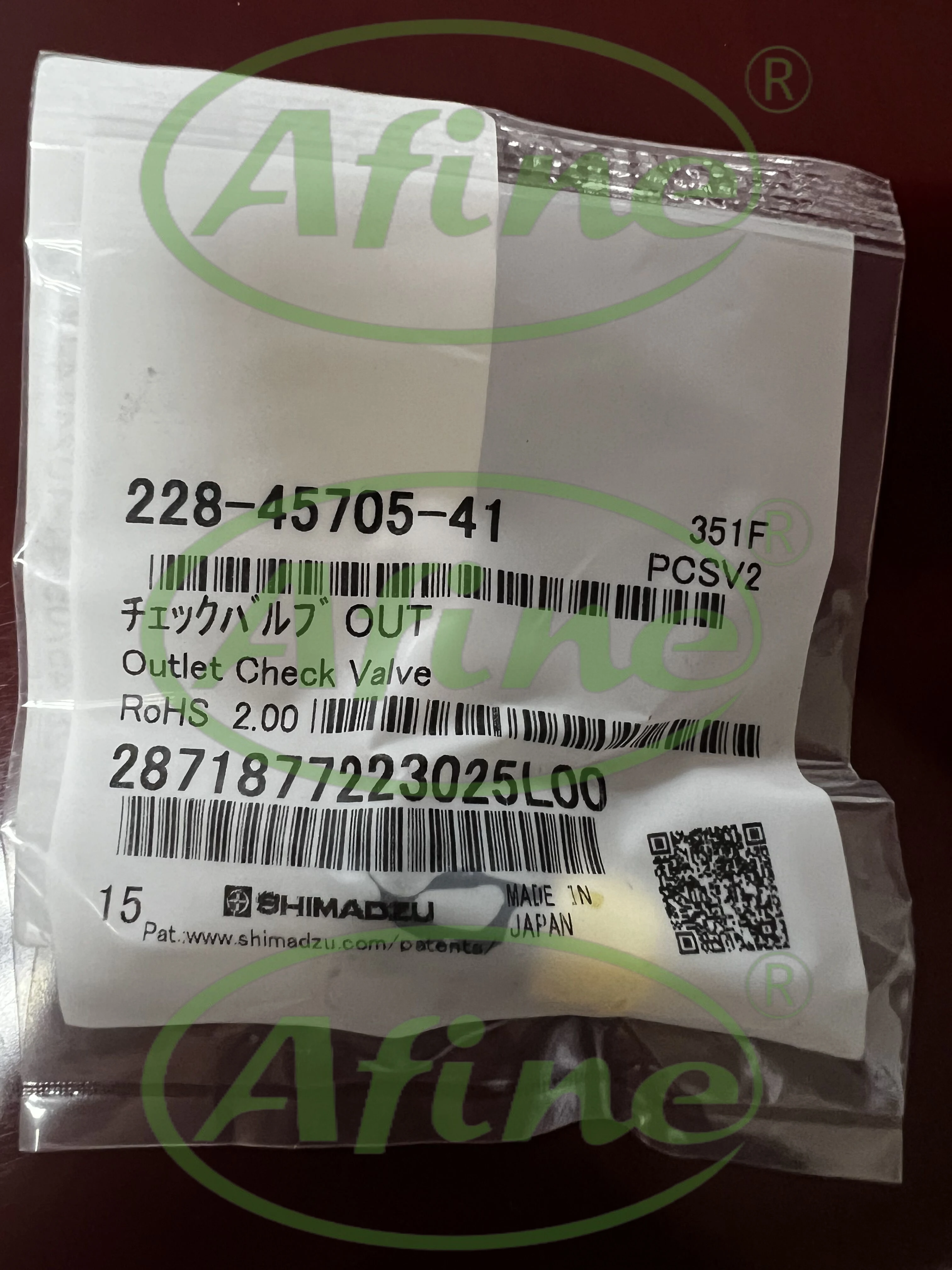 

AFINE Shimadzu 228-45705-41 LC-30AD Outlet Check Valve