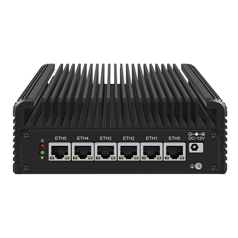 جهاز توجيه جدار الحماية الناعم من الجيل الثاني عشر ألدر ليك 2.5G I7 1265U I5 1235U 6x I226-V جهاز كمبيوتر صغير بدون مروحة Proxmox
