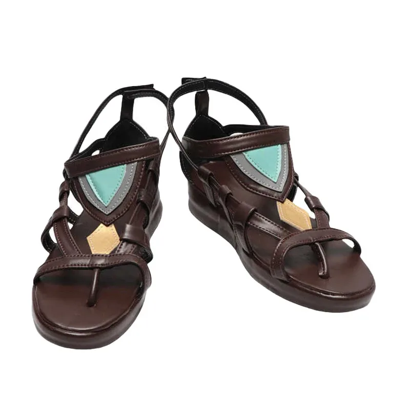 Link Cosplay Shoes Game Zelda Sandalias de piel sintética marrón para hombres y mujeres