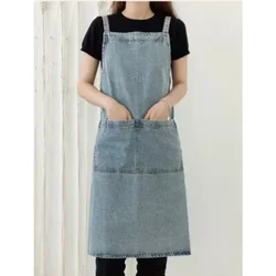 Elegant Unisex Jean Apron with Pockets for Men and Women  Kitchen Cooking Gardening Painting Chef Unim