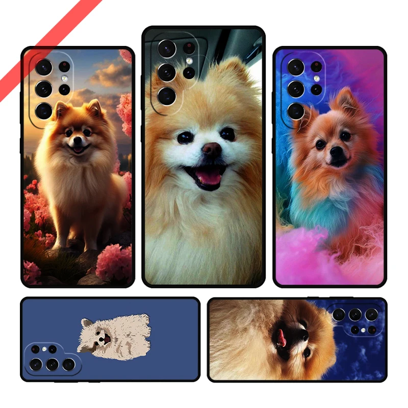 Pomeranian Dog Phone Case For Samsung Galaxy S20 FE S21 S10 S23 Plus S24 S22 Ultra Coque Note20 Note10 S9 S8 Cover Capa