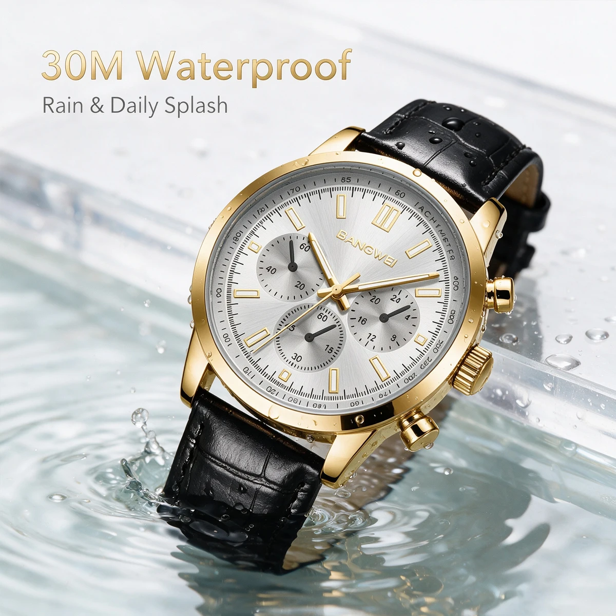 

BANGWEI 2026 Fashion Men's Watches Casual Sports Military Business Leather Waterproof Quartz Men Wristwatches Clock Reloj Hombre