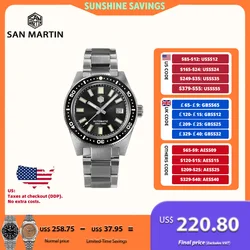 San Martin 62mas V4 41mm Diver Watch Sapphire Applied Logo NH35 Automatic Mechanical Watches Bracelet Date 20Bar Lume SN0007