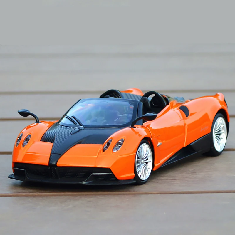 1/24 Pagani Huayra Alloy Sports Car Model Diecasts Metal Simulation Toy Vehicle Model Collection Sound and Light Childrens Gifts