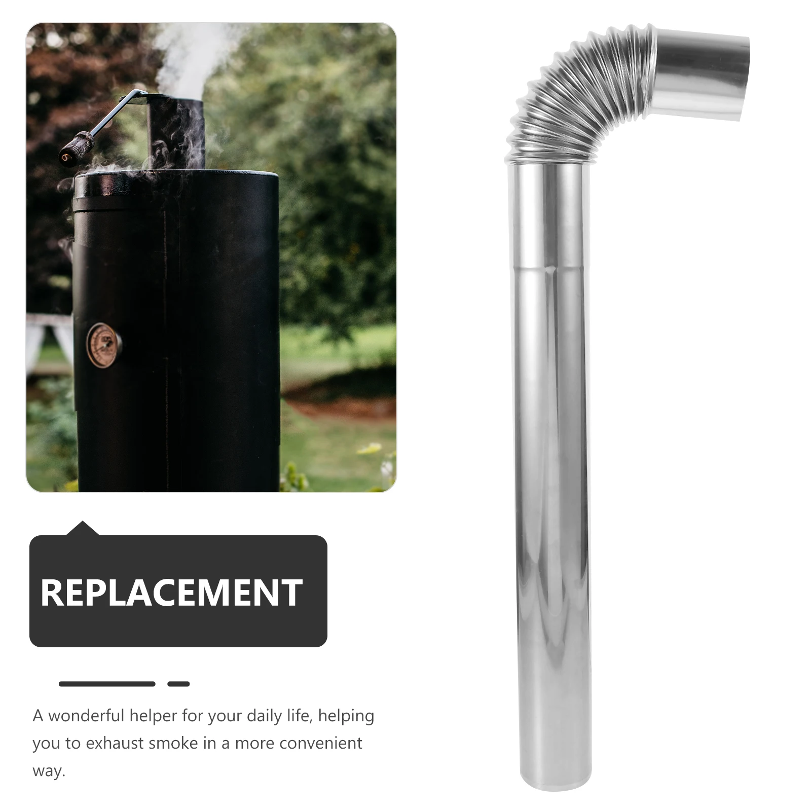 

1Set Flexible Stainless Steel Chimney Exhaust Flue Stove Vent Hose Metal Kitchen Air Hose for Home Outdoor Camping