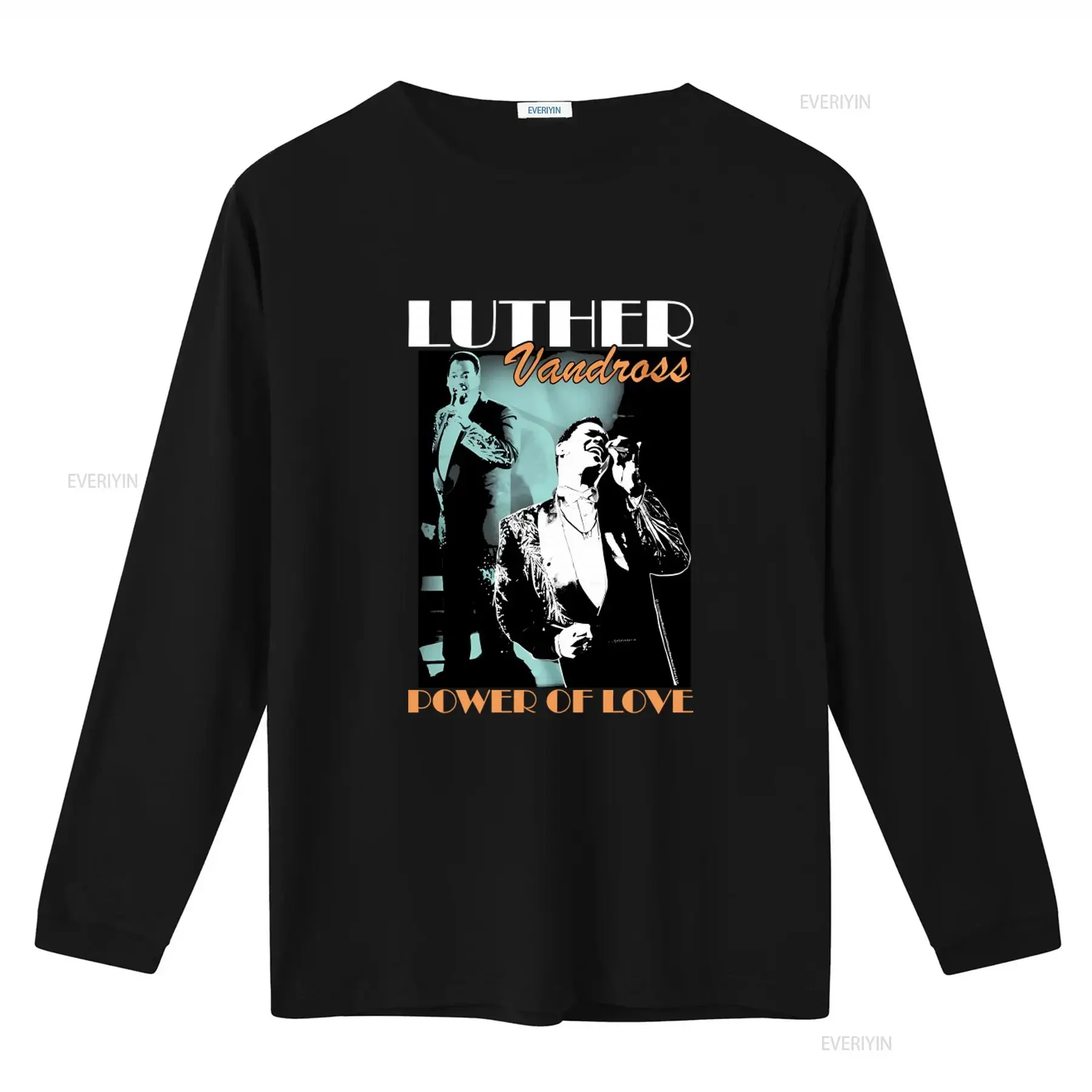 Luther Vandross Power of Love Men's T Shirt R B Soul Singer Live on Stage Print vintage Washed graphic Soft Breathable Stylish