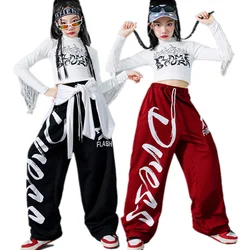 Korean Kids Dance Performance Clothings Outfits Boy Girl Fashion Streetwear y2k Street Clothes Set Children Hip-hop Costume Suit
