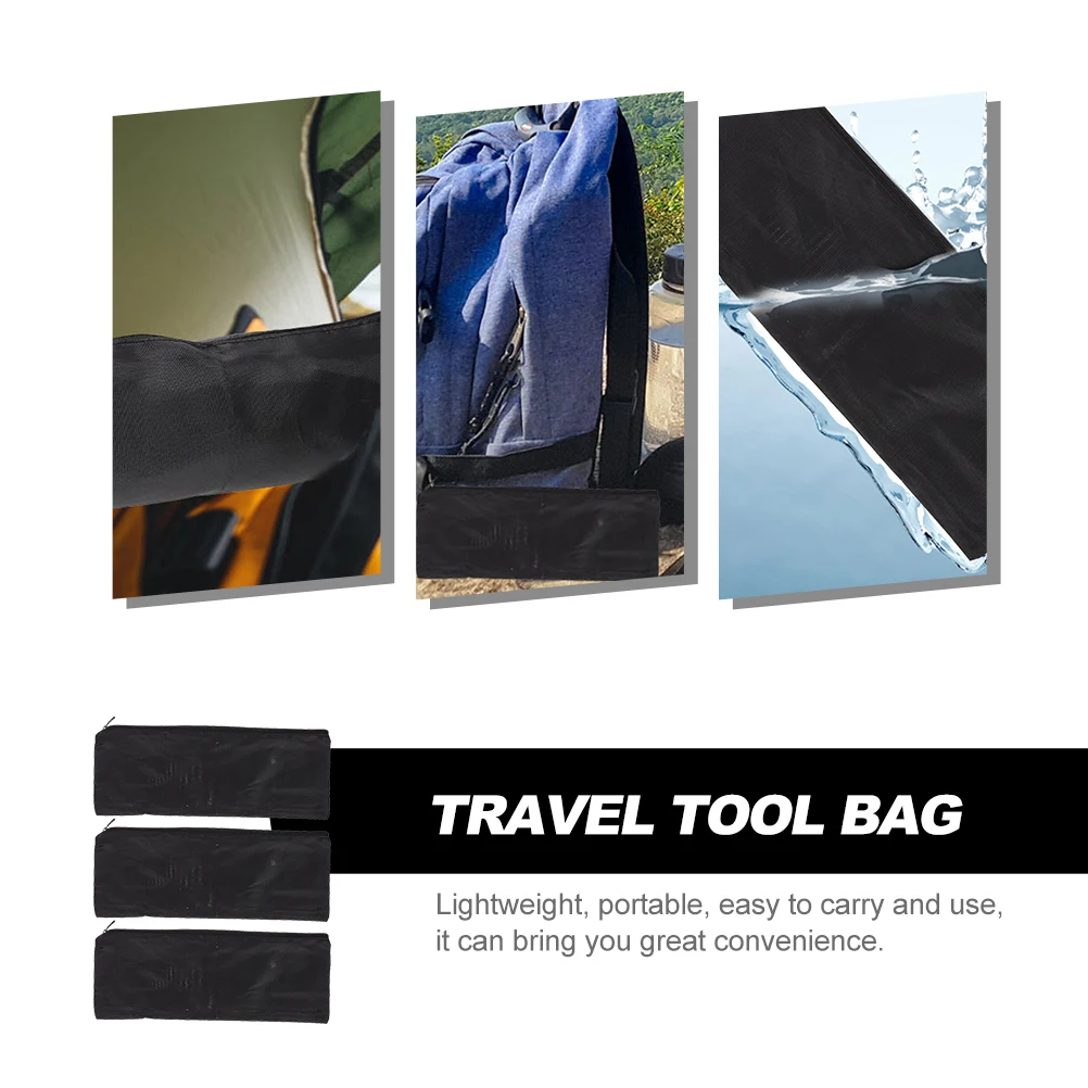 

3pcs Waterproof Storage Bag Durable BBQ Tool ganizer Lightweight Portable Grill Utensil Holder Chemical Fiber Zipper Pouch For