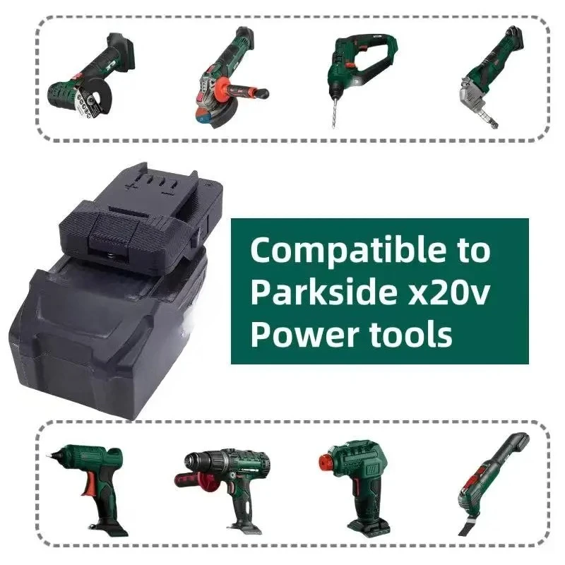 

Adapter For Metabo 18V Lithium Batteries Convert To Parkside Lidl x20v Tools Converter Use (without battery and tools)
