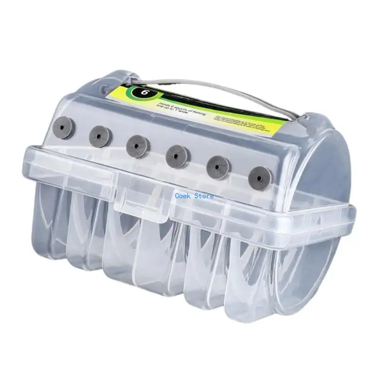 

11UE 6 Compartments Fishing Line Storage Case Fishing Line Organizers Fishing Tackle Box Multifunction Clear Case for Outdoor