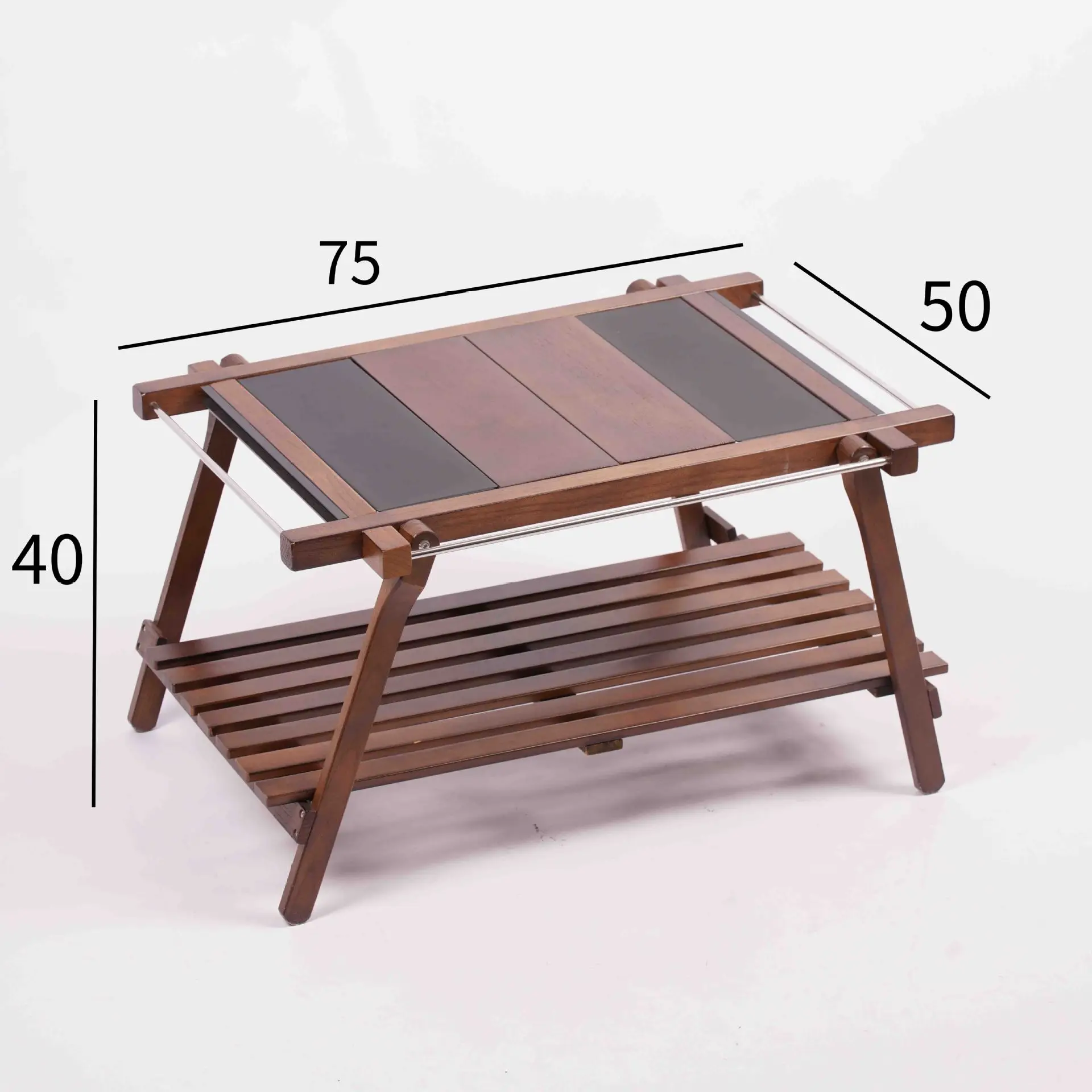 Folding solid wood tactical combination table outdoor convenient IGT table, two unit extended table, picnic table