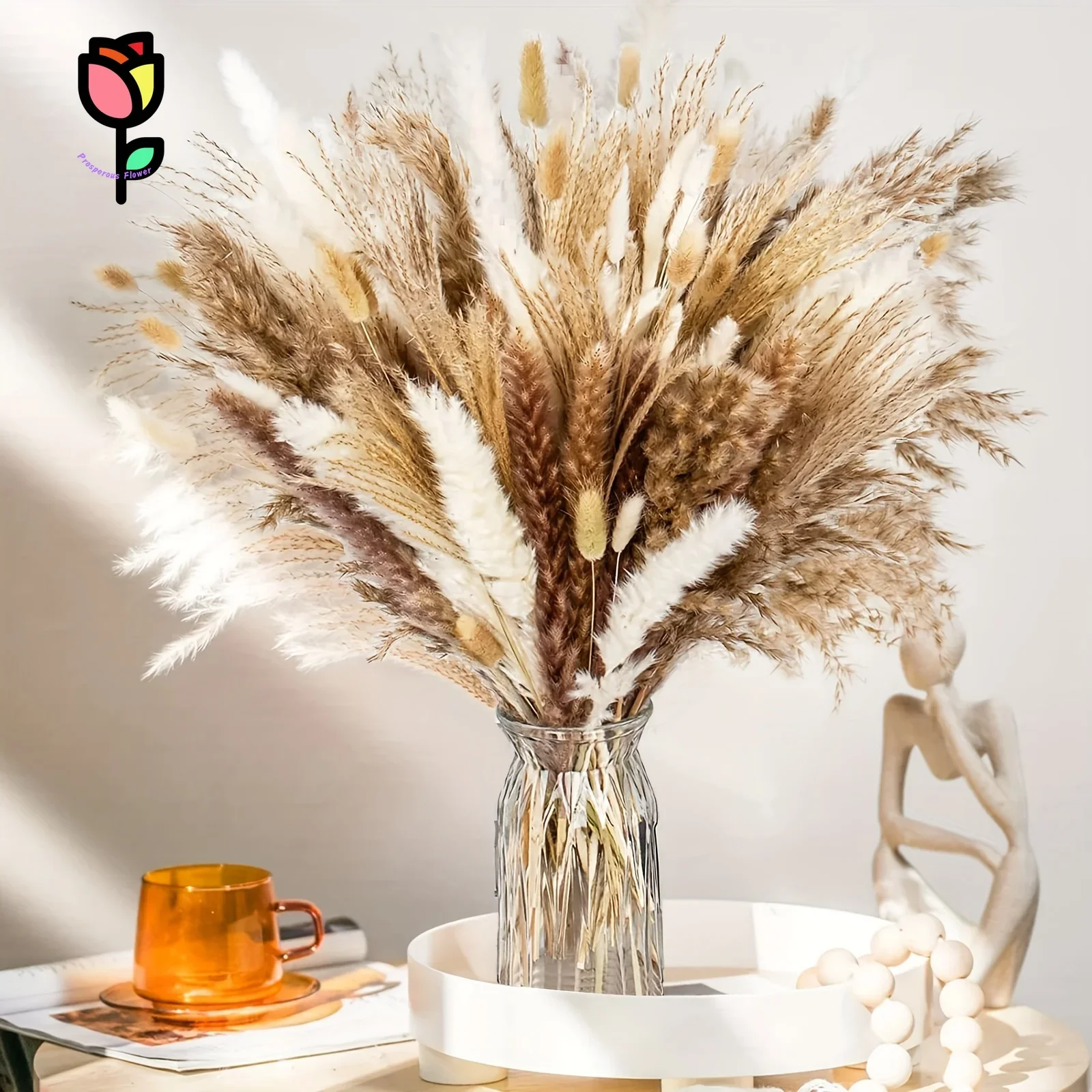 

80pcs Natural Dried Flowers Pampas Grass Bouquets Home Party Decor Artificial Plant Lagurus Ovatus Wedding Floral Arrangements