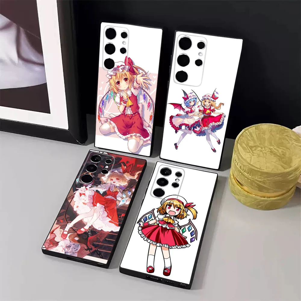 Flandre Scarlet T-TouHou P-Project Phone Case For Samsung S24,23,22,30,21,10,9,Ultra,Plus,Lite,FE,5G Black Soft Case