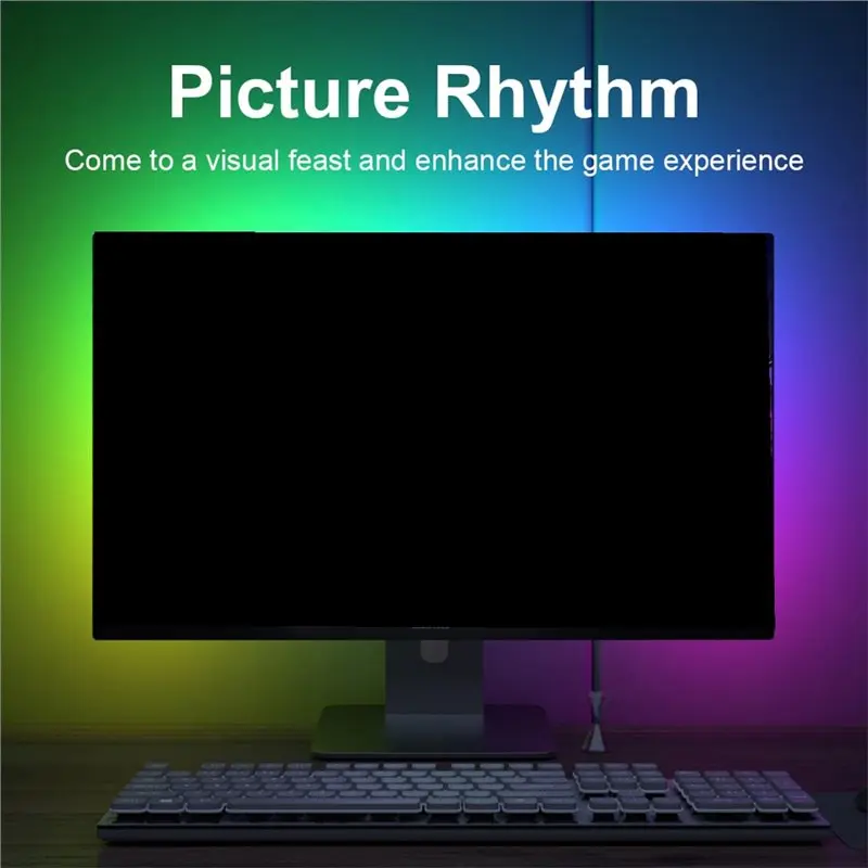 a13e-diy-ゲーム雰囲気-rgb-led-ストリップライトバックライトスマートアンビエントテレビ-pc-ディスプレイ同期コンピュータモニター用-24-インチモニター用