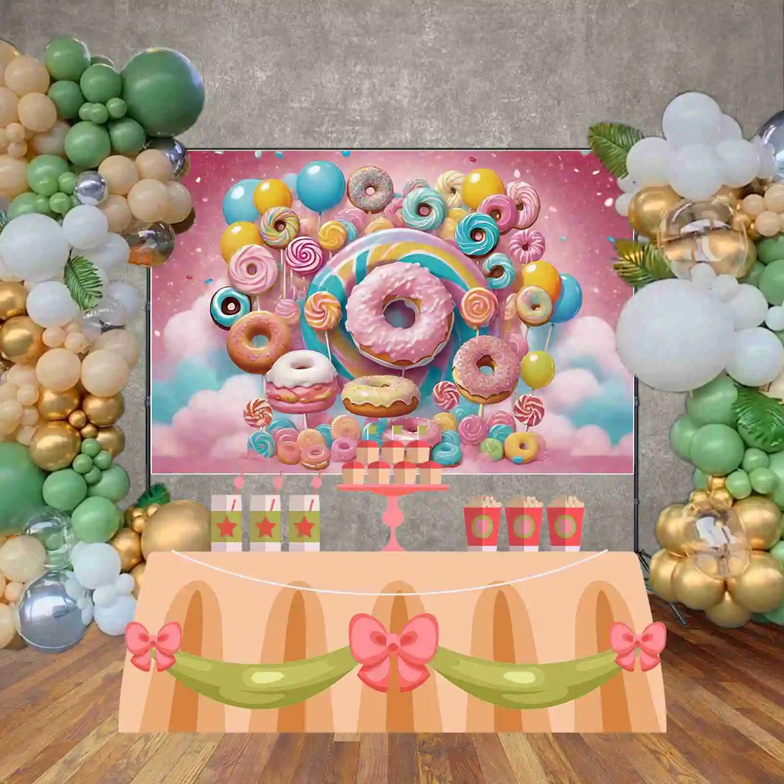 MOON.QG dolce Dessert compleanno sfondo torta per bambini ciambella sfondo rosa decorazione personalizzata per feste forniture per Studio fotografico