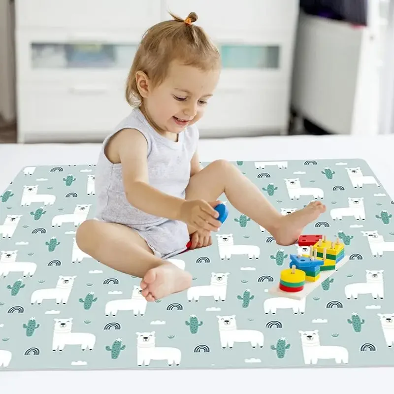 Baby High Chair Splat Mat Waterproof Baby Splash Mat Washable Large Floor Anti-Slip Mat Kids Portable Play Table Cloth