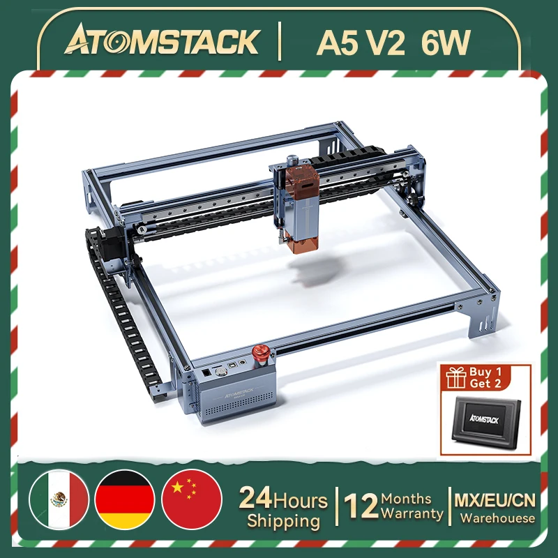 Atomstack A5 V2 6W Laser Engraver 24000mm/min High Speed 400x400mm Support APP Control Engraving Wood Acrylic Stainless Steel