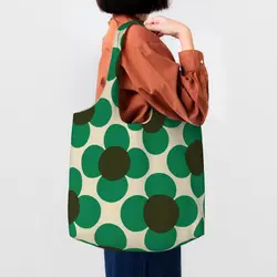 Custom Print Flower Emerald Orla Kiely Shopping Bag Women Canvas Shoulder Tote Bag Durable Groceries Shopper Bags Handbag Gift