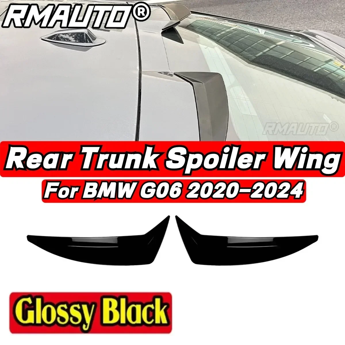 For BMW X6 G06 F96 2020-2024 Rear Spoiler Wing Exterior Part Gloss Black BMW G06 F96 Car Rear Roof Spoiler Car Accessories