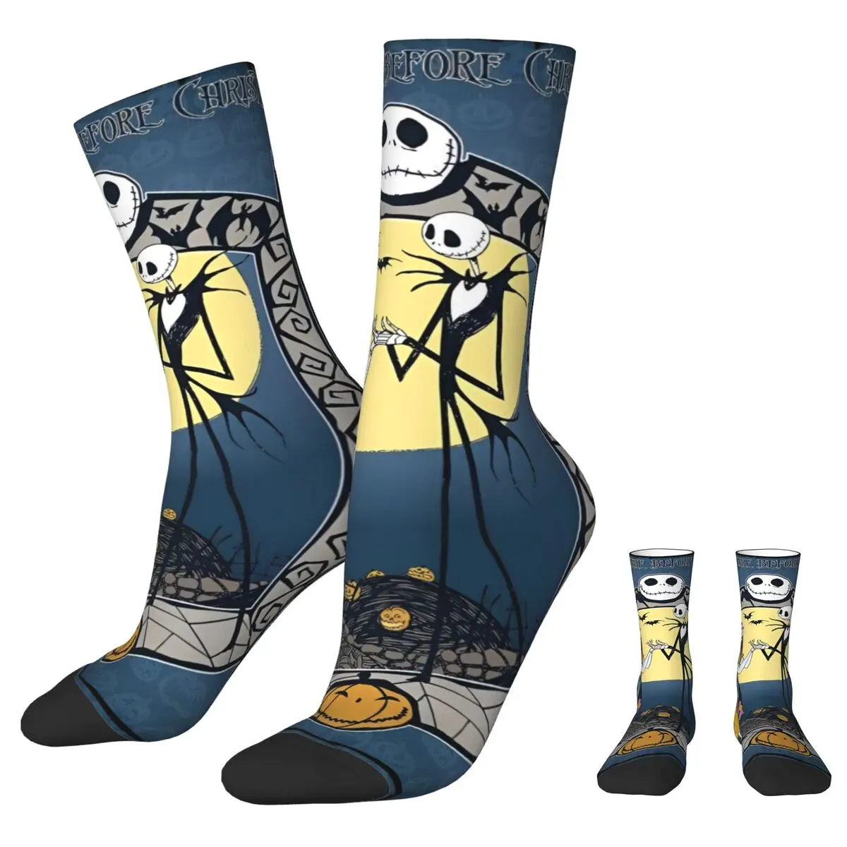 The Nightmare Before Christmas Winter Warm Casual Women MenSocks Jack Cartoon Halloween Non-slip Basketball Socks