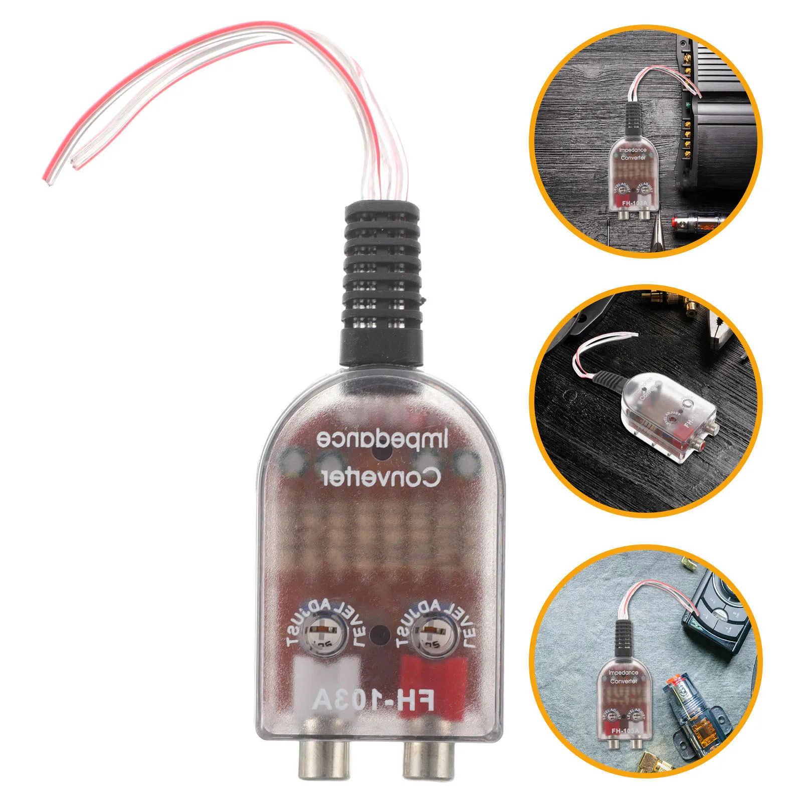 

Audio Converter Car Stereo Adjustable High To Low Impedance Adapter For Vehicle Truck Amplifier Subwoofer Line Output