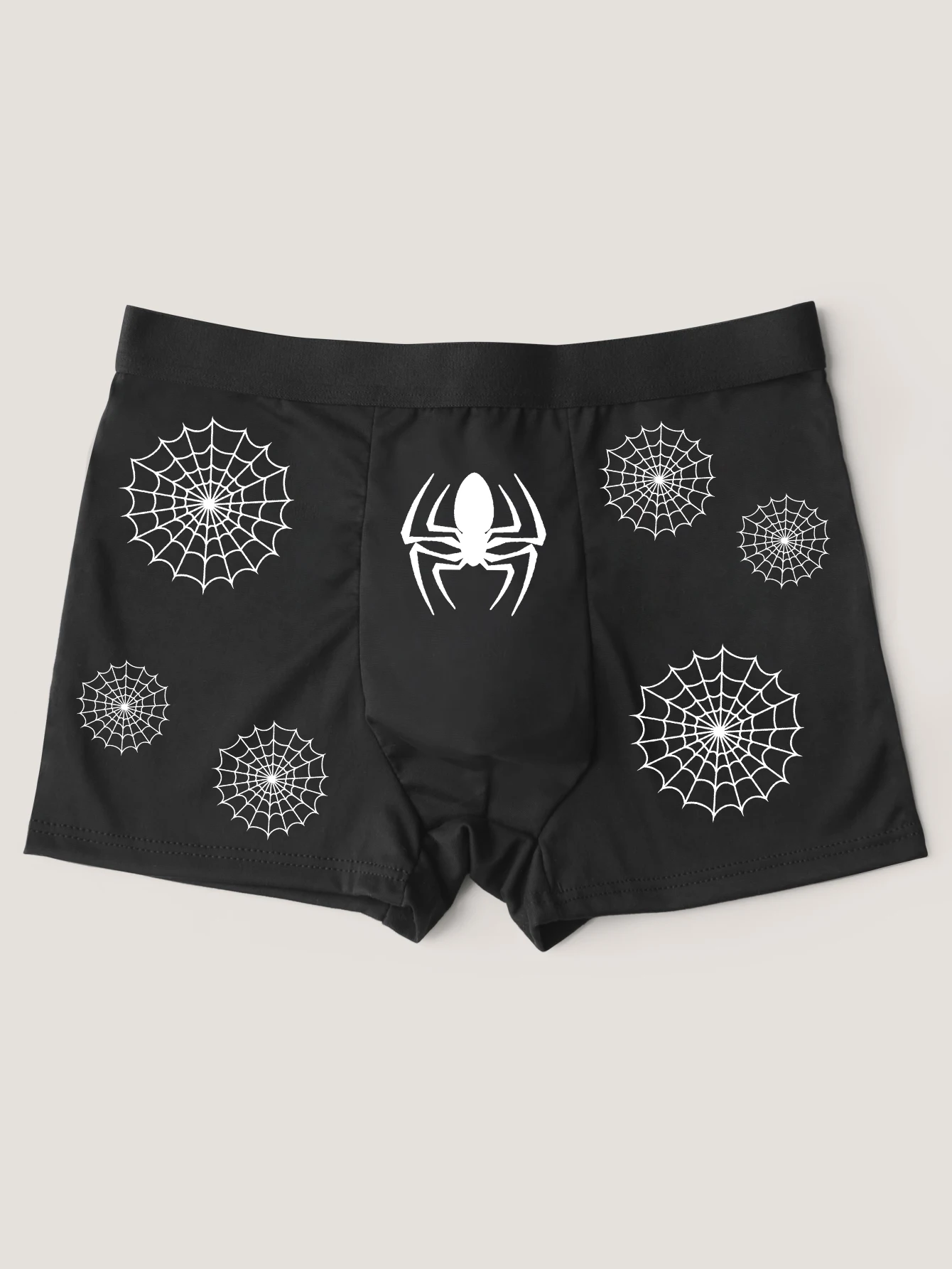 Men\'s Breathable Underpants Underwear with Spider/Spider Web Print Soft Comfortable Briefs Underwear