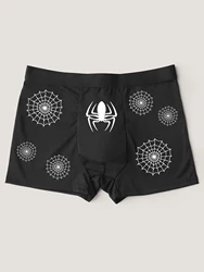 Men's Breathable Underpants Underwear with Spider/Spider Web Print Soft Comfortable Briefs Underwear