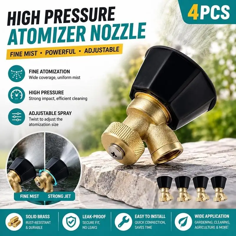 [T] Adjustable Brass Agricultural Spray Nozzle Fine Atomization For Garden Watering Crop Spraying