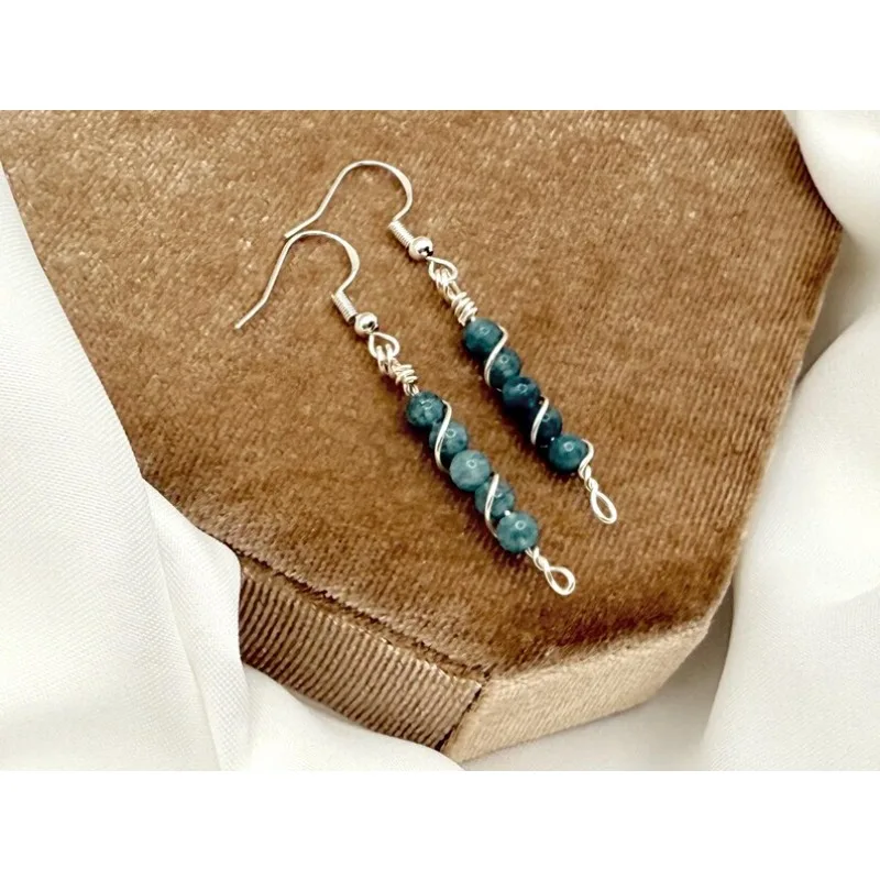 Aquamarine crystal earrings: Silver pendant, March birthstone
