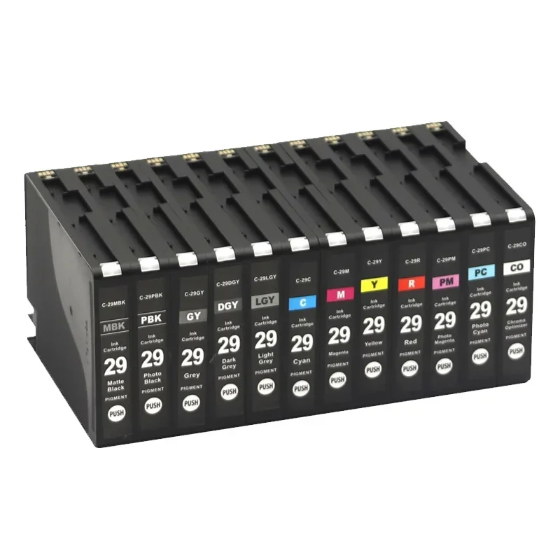 12Color/set PGI-29 Ink Cartridge compatible for Canon PIXMA PRO-1 Pro1 Pro-1 Printer Pigment ink PGI29 C-29 Ink Cartridge Color