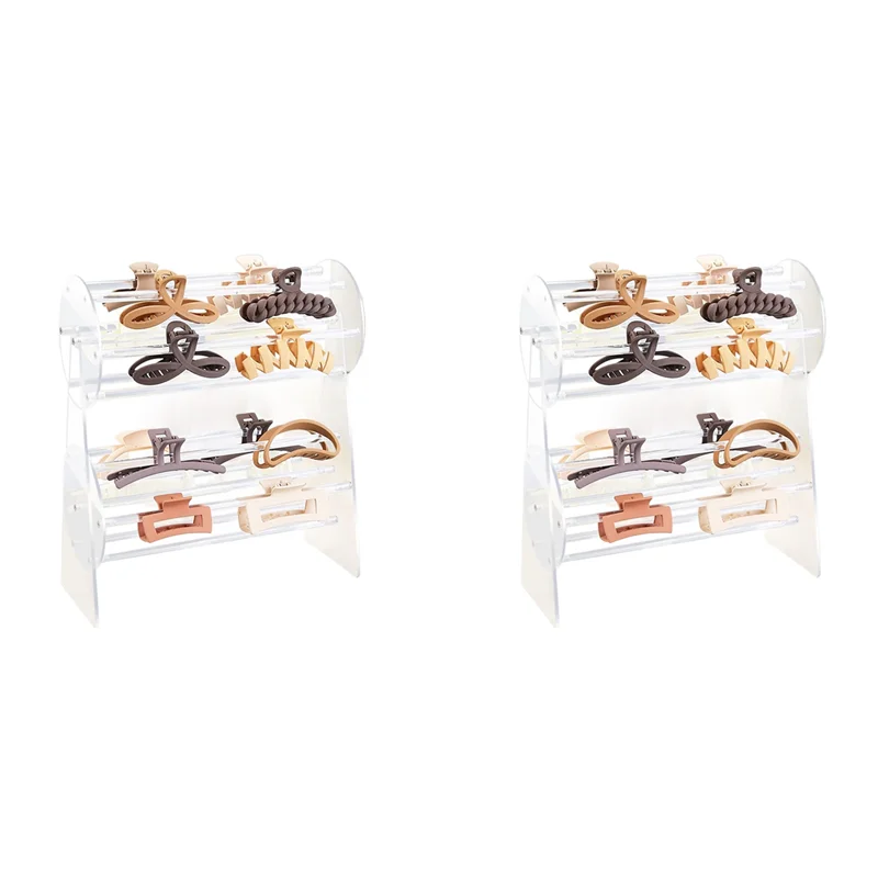 

A98E-2X Acrylic Claw Clip Organizer Holder,360-Degree Rotating Claw Clip Holder And Storage,Hair Clip Organizer Display