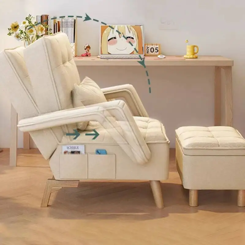 

Room Nordic Living Sofa Chairs Vanity Office Designer Relax Single Luxury Arm Chair Wood Retro Chaises De Salon Home Furniture