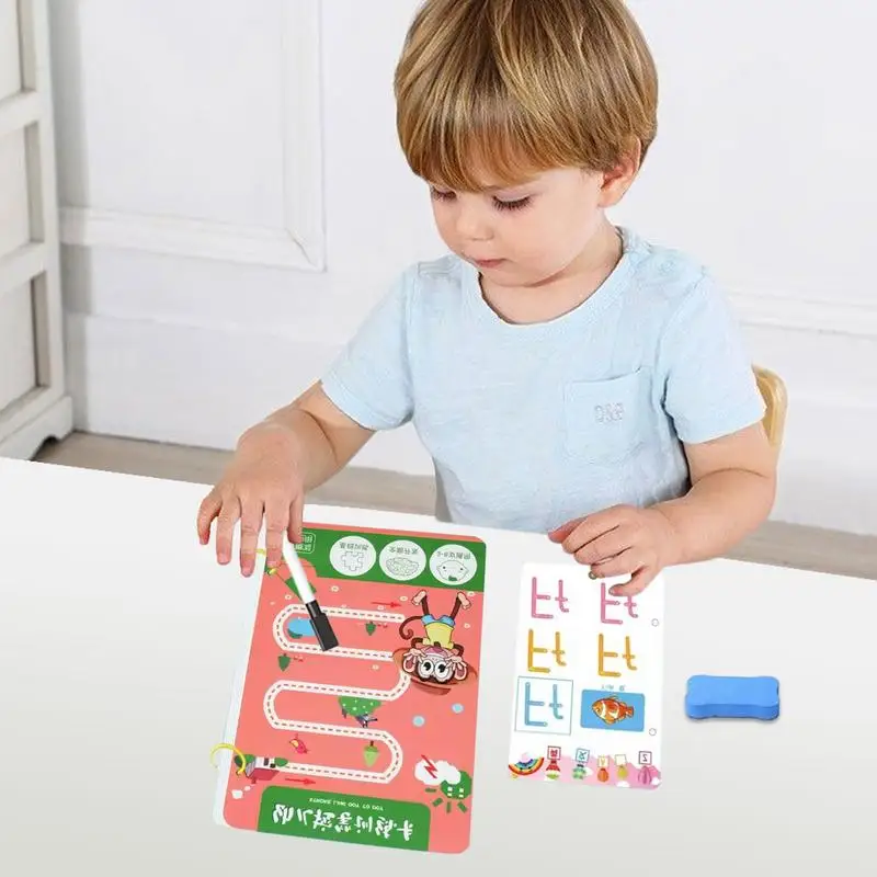 Wipe Clean Letter Tracing Workbook Write & Erase Letter And 123 Educational Book Include Letters Numbers Shapes For Early Math