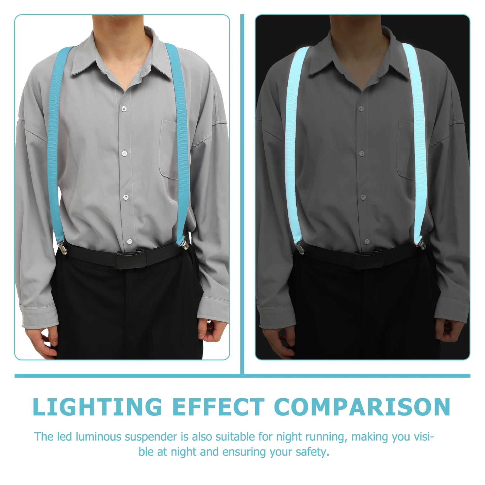 

Men LED Luminous Suspender Adjustable Clips Pants Strap Flashing Light Up Suspender Party Festival Outdoor Running Safety