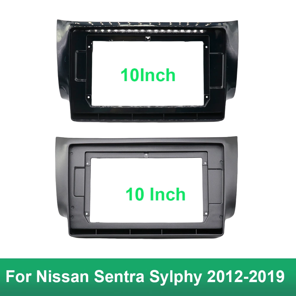 2 Din 10.1 Inch Car Radio Fascia for Nissan Sentra Sylphy 2012-2019 Stereo Panel Dashboard Installation Trim Kit DVD Frame Bezel