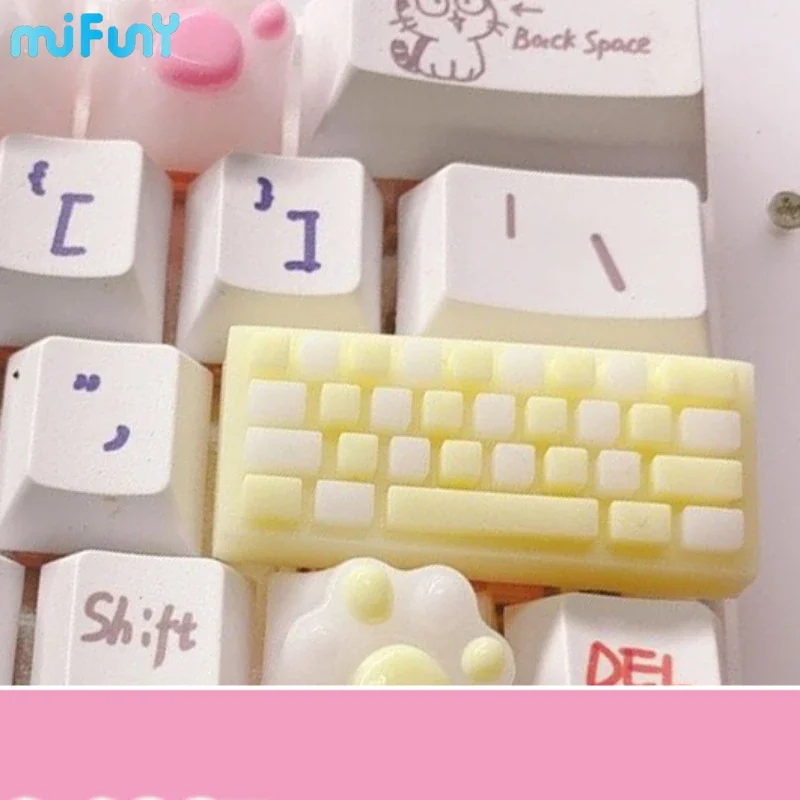 Shift keycaps สีชมพู/สีฟ้า keycaps PURE handmade ปรับแต่งน่ารักน่ารักป้อนคีย์ Mechanical keycaps Mechanical keycaps Accessories