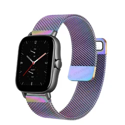 20mm/22mm band For Amazfit GTS 4/3/2/2e/GTS2 Mini/GTR3/3 Pro GTR 4 3 47mm/2/2e Magnetic Metal Watch Bracelet Amazfit bip strap