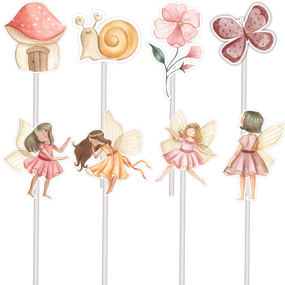 24 Stücke Schmetterling Fee Kuchen Topper Karton Insekt Papier Topper Für Mädchen Schmetterling Fee Alles Gute Zum Geburtstag Party Kuchen Dekorationen – Detail 5