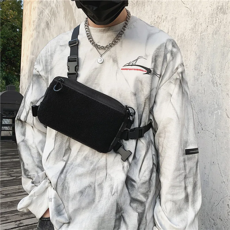 Unisex Tactical Chest Rig Bag Hip Hop Streetwear Bag Functional Waist Pack Adjustable Crossbody Chest Bag outdoors Vest backpack