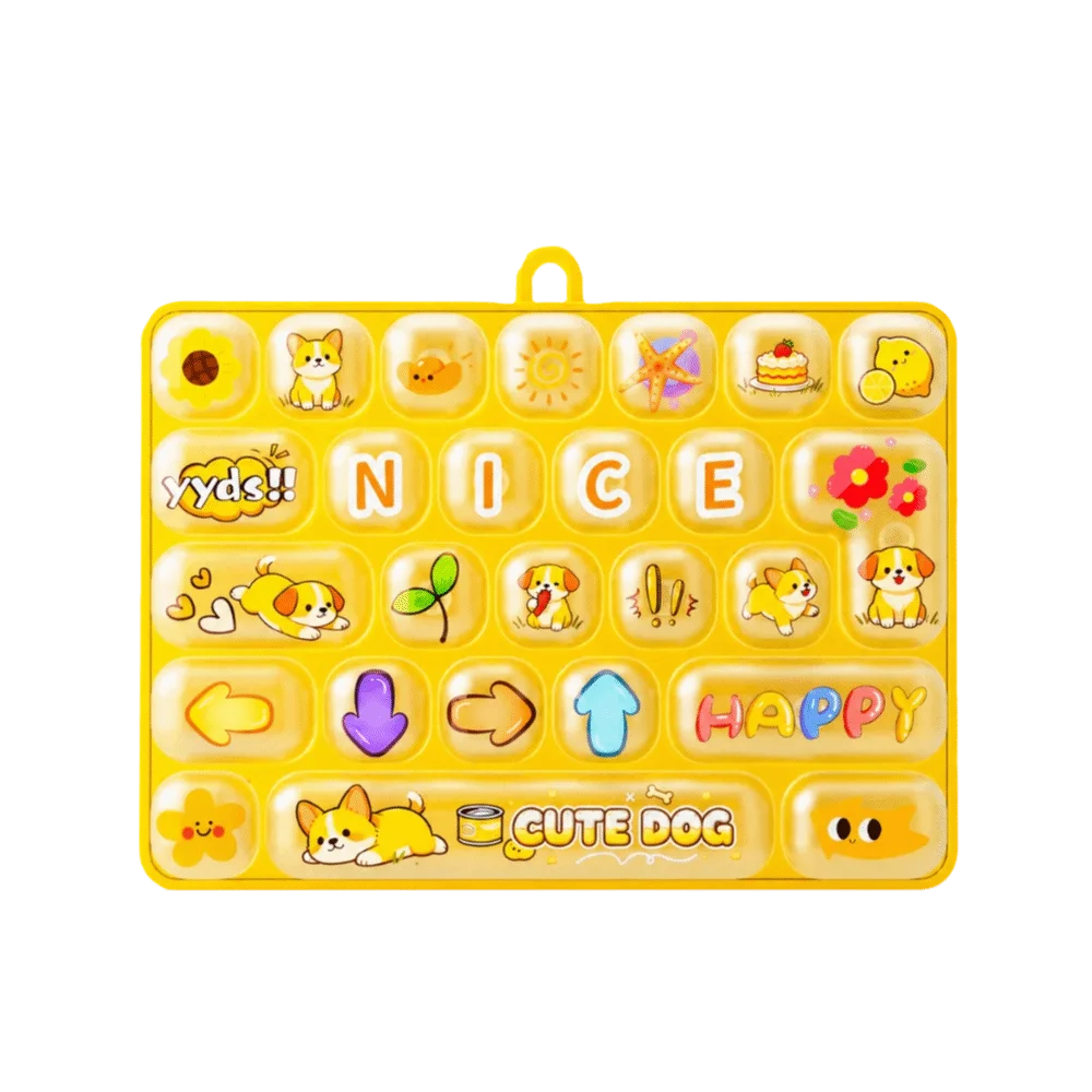 Animal Theme 26 Keys Keyboard Keychain Clear Key Sounds Plastic Mechanical Keyboard Pressable Keys Cartoon