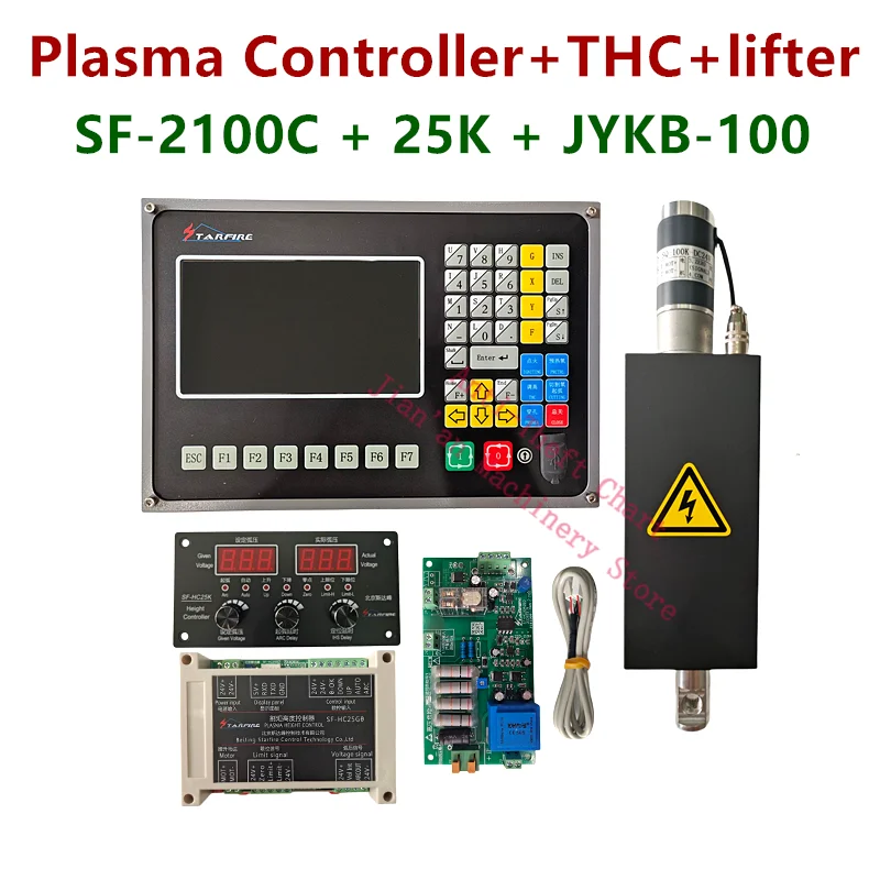 

Plasma Controller + THC+ lifter Kit SF2100C + SF-HC25K + THC Lifter JYKB-100-DC24V-T3 torch height controller 25K 2100C THC