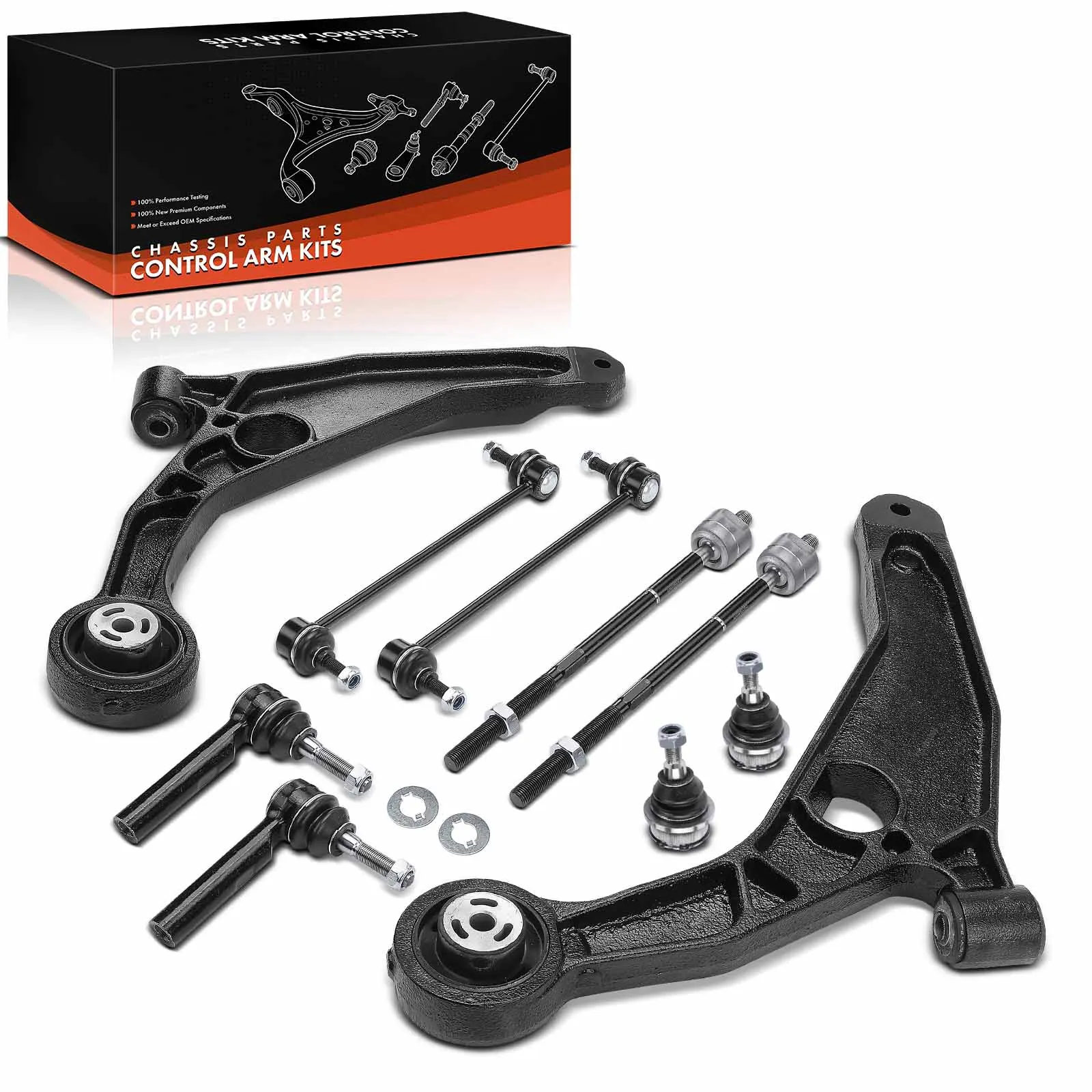 Frankberg 10-delige set voorste onderste draagarmen, links en rechts, voor Chrysler Sebring JS en Dodge Avenger 2006–2009, EV800400