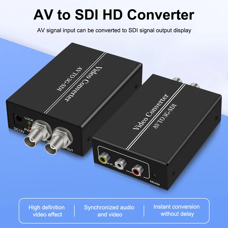 

AV to SDI 3G Converter R/L CVBS RCA to 3G HD-SDI Adapter Swither Full HD 1080p for CRT HDTV Camera