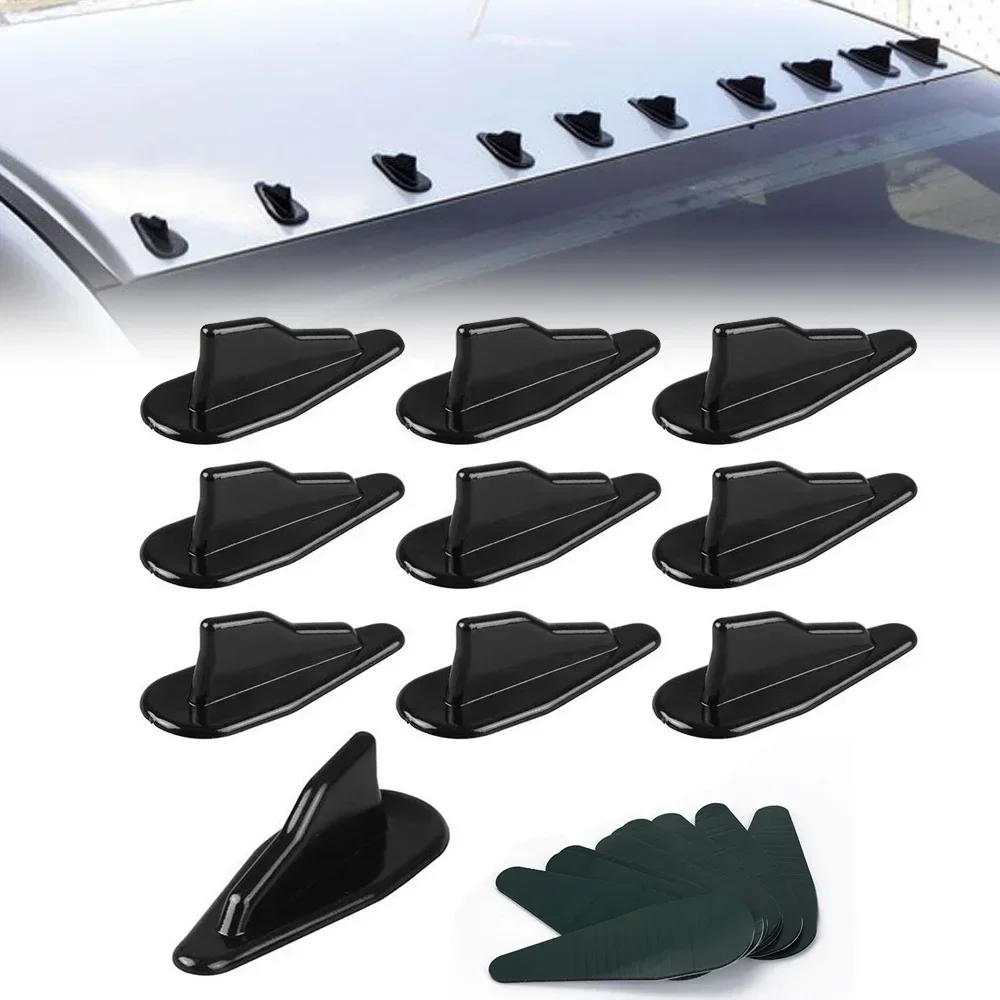 Uv-Protected Weatherproof Abs Shark Fins Spoiler Universal Evo-Style Pp Auto Parts 10pcs Car Roof Shark Fins Spoiler Wing Kit