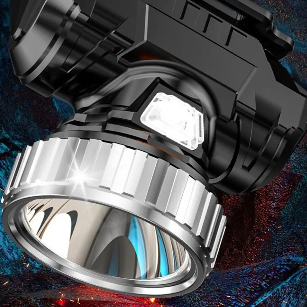 Mini Led Headlamp 4 Level Portable Rechargeable Head-mounted Flashlight Torch For Outdoor Adventure Camping Fishing