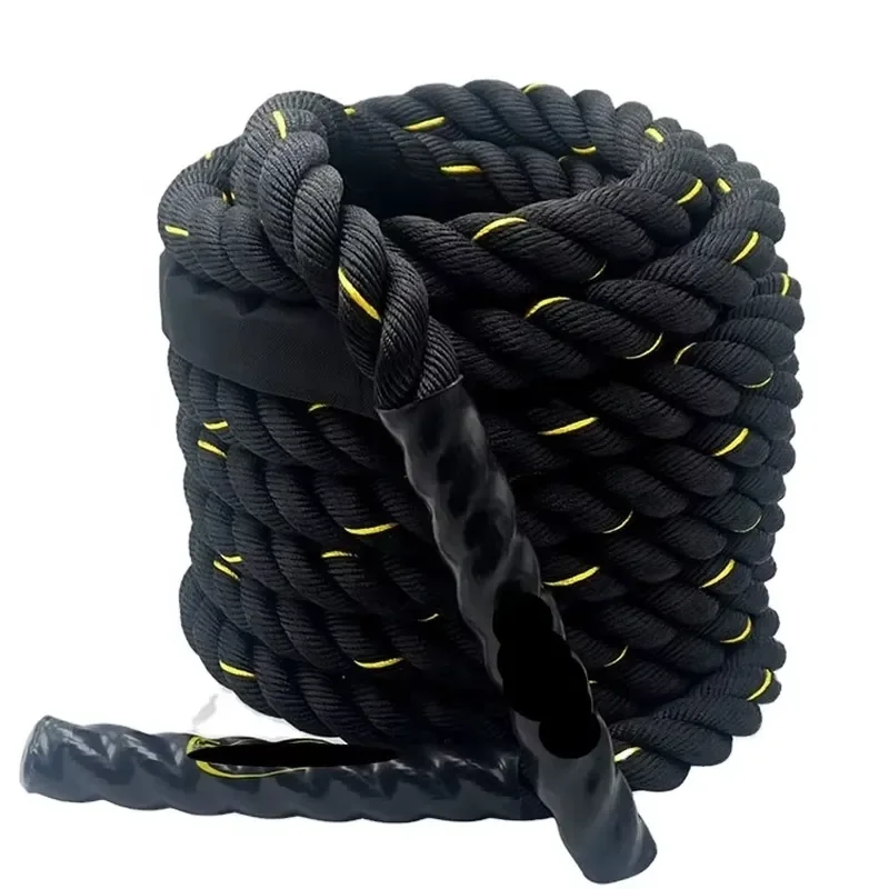 High-quality nylon Cordura strength training rope 9/12m battle rope, black colored cable, for strength training VOBELL brand