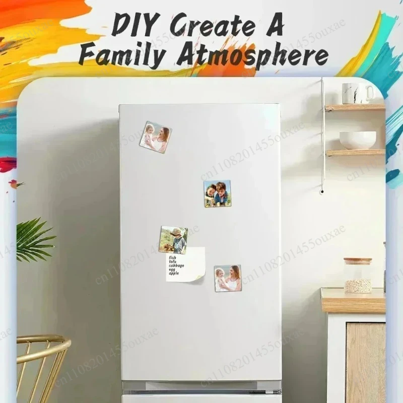 63.5*63.5mm Blank Refrigerator Magnet Accessories 100 Pieces DIY Decoration Material For Wedding Favors Household Souvenirs